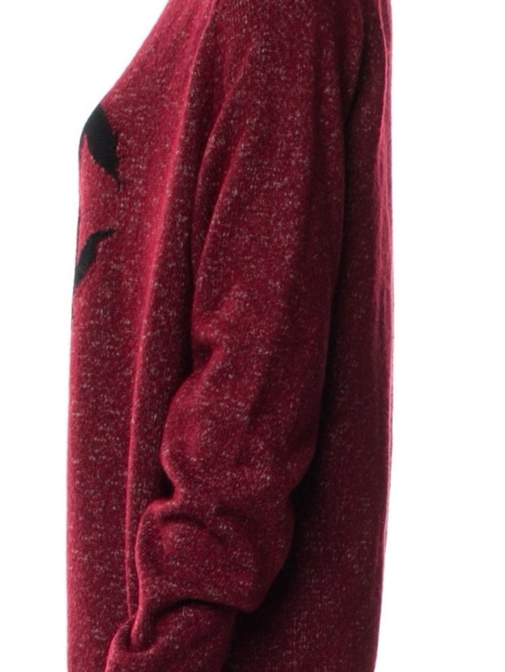 Roberto Cavalli Burgundy Crewneck Sweater with Black Logo - Picture 2 of 3